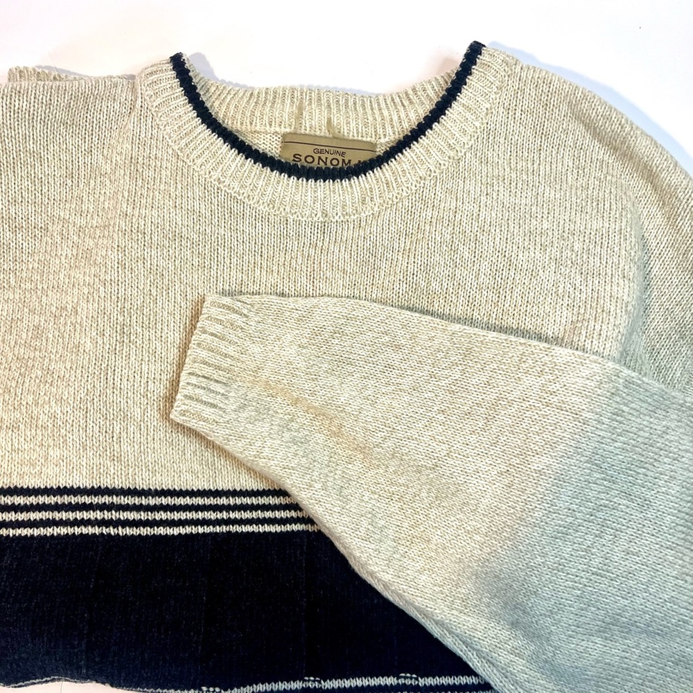 Sonoma Cream and Black Sweater